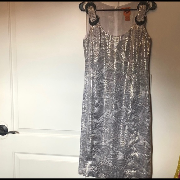 Tory Burch Metallic Evening Dress Size 6 - Picture 1 of 3